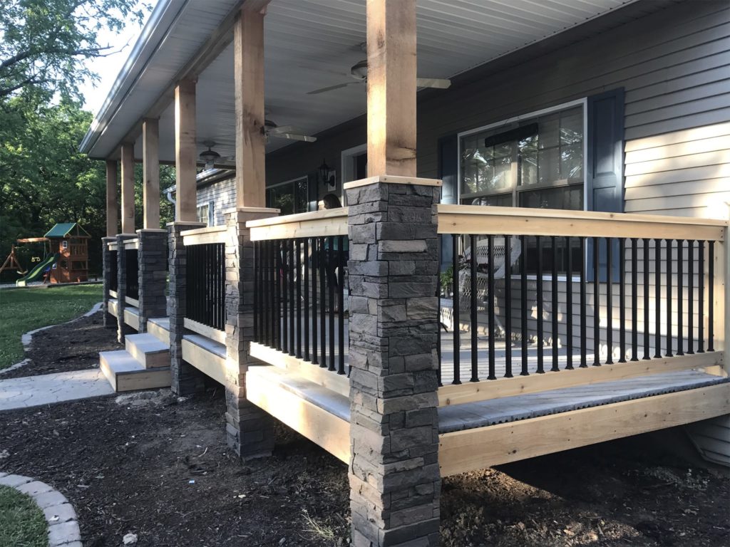 After Stone Front Porch Pillars