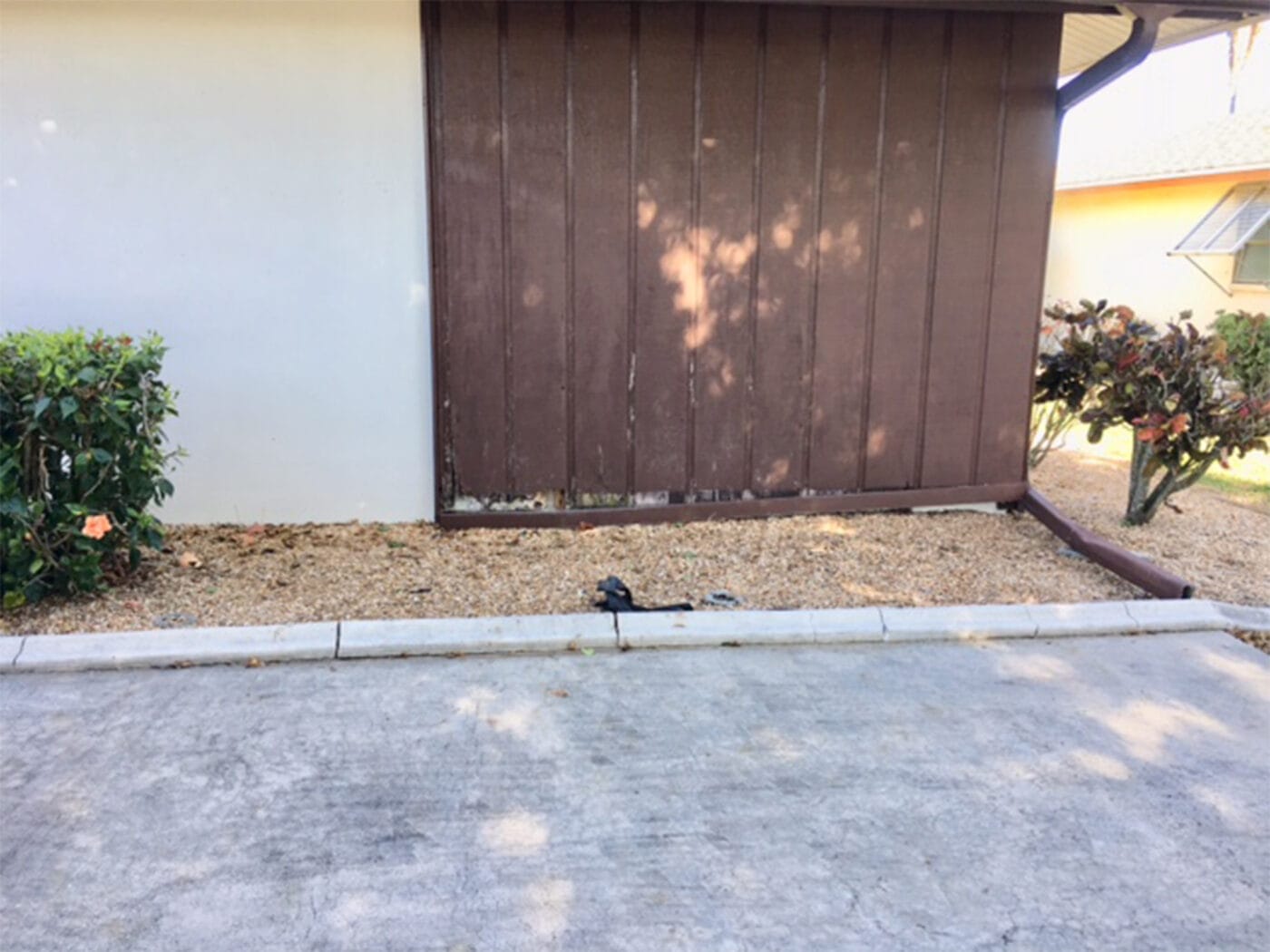 A DIY exterior skirting project using our Stratford faux stone panels.