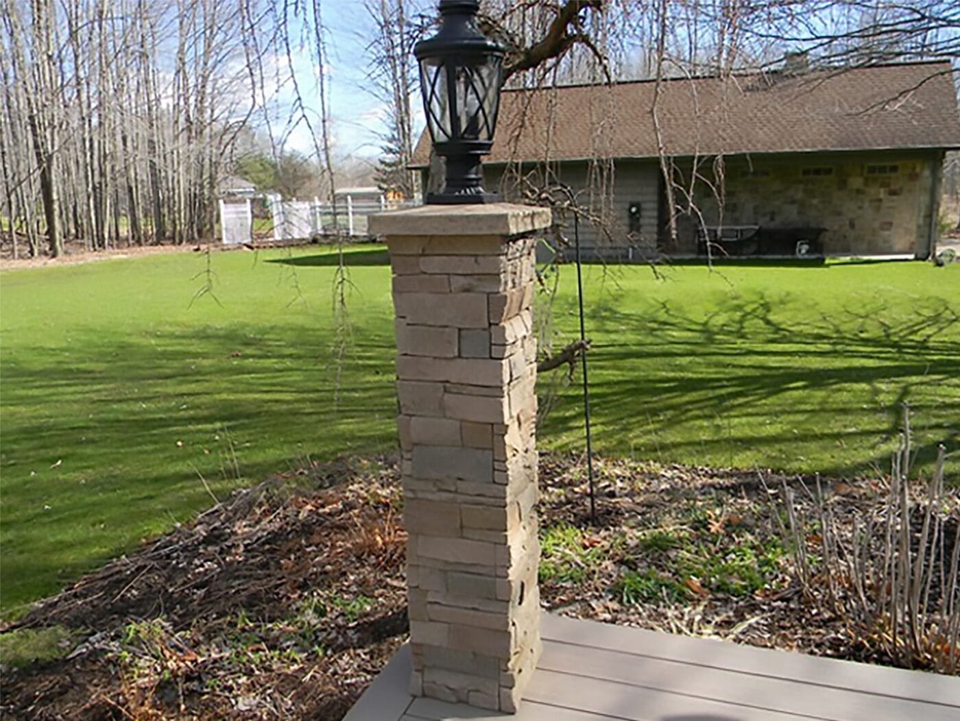 A DIY project using our faux stone pillars on an exterior column wrap.