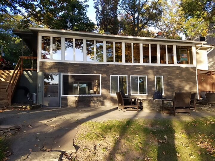 A home siding project with Stratford Stacked Stone panels.