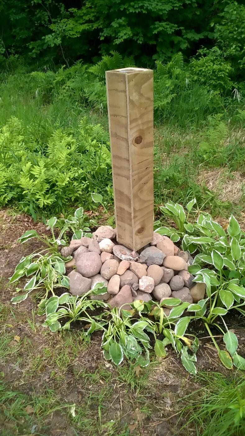 Mailbox Before Stone Column Panels