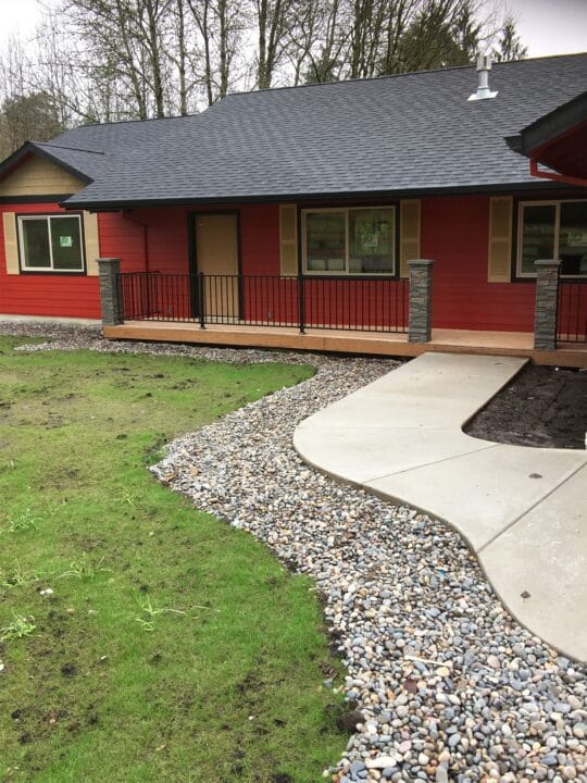 A front porch pillars project using our Kenai Stacked Stone Pillar panels.