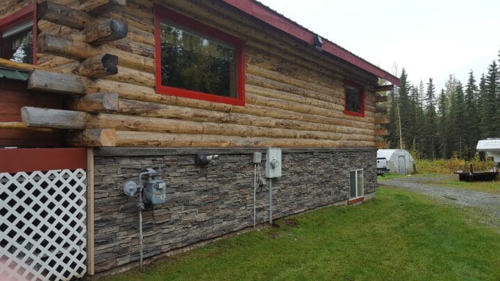 A DIY home exterior DIY rock wall idea using Kenai Stacked Stone.