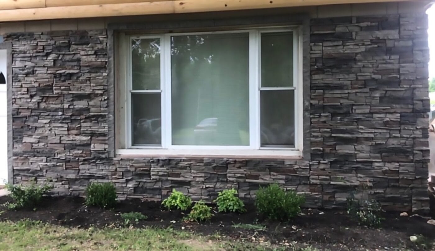 A home exterior makeover using our Kenai Stacked Stone panels for siding.