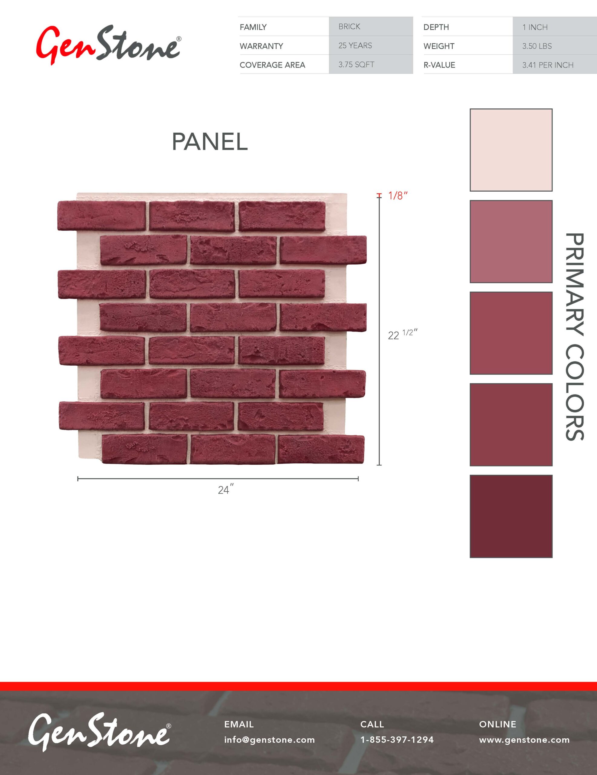 2022 Deep Red Brick System - Panel