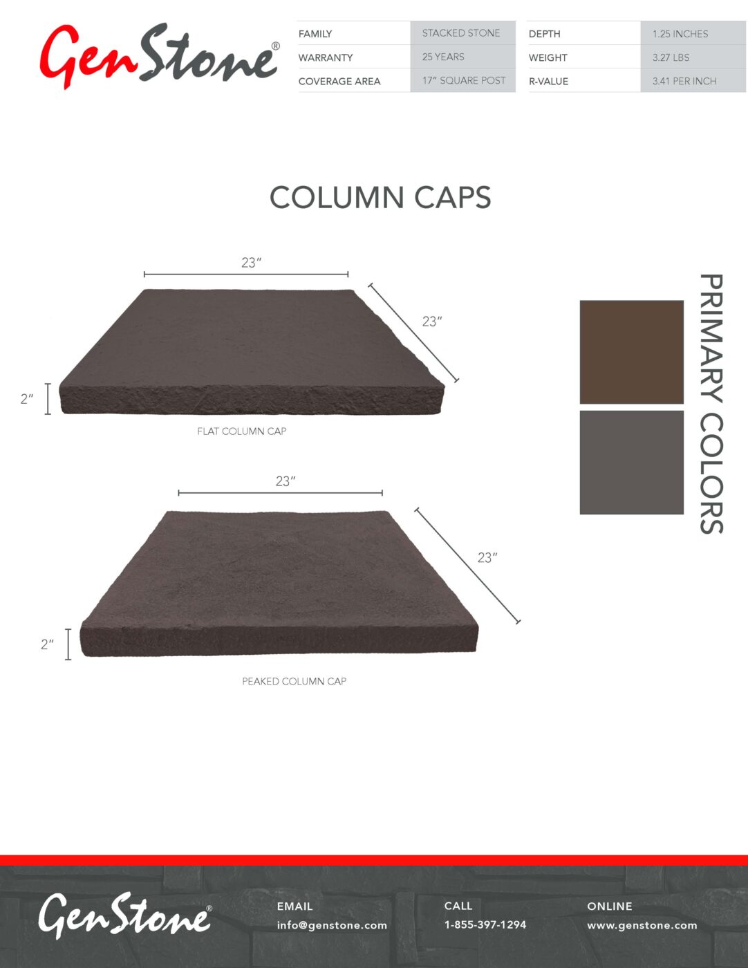 Coffee Flat Column Cap