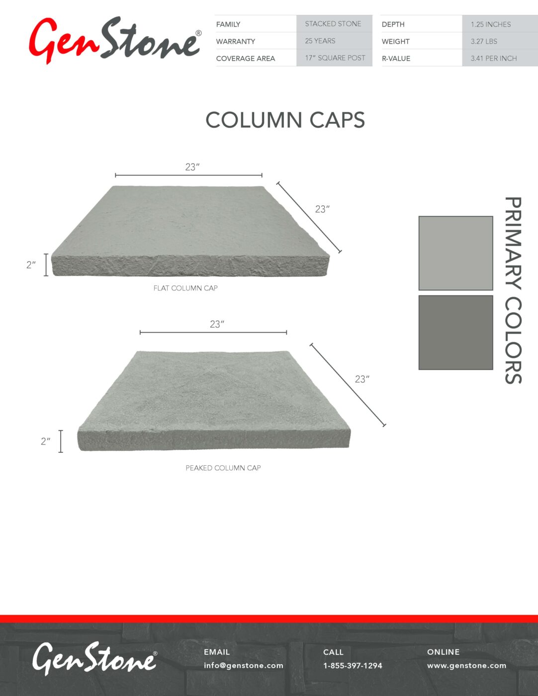 Northern Slate Flat Column Cap