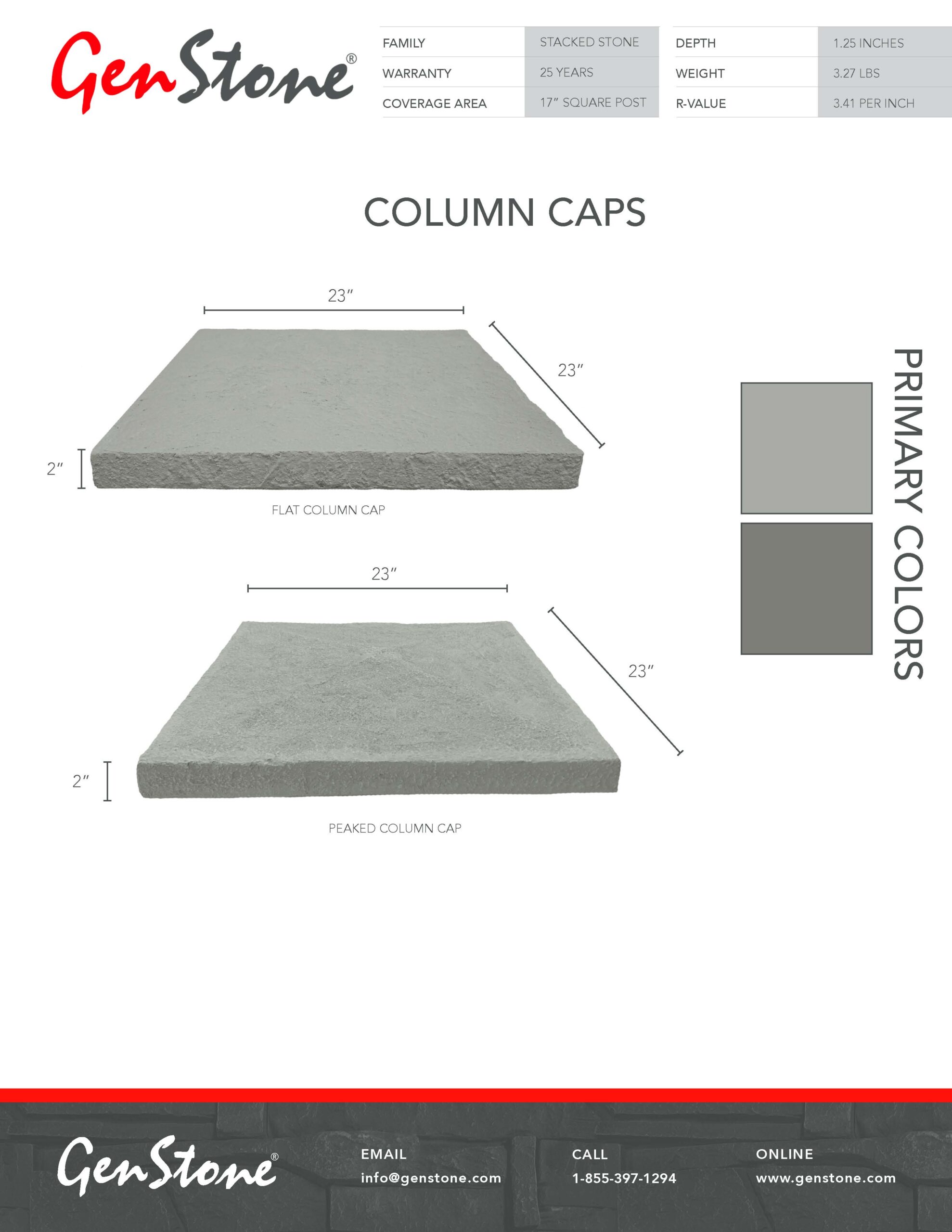 2022 Northern Slate Stacked Stone System - Column Caps