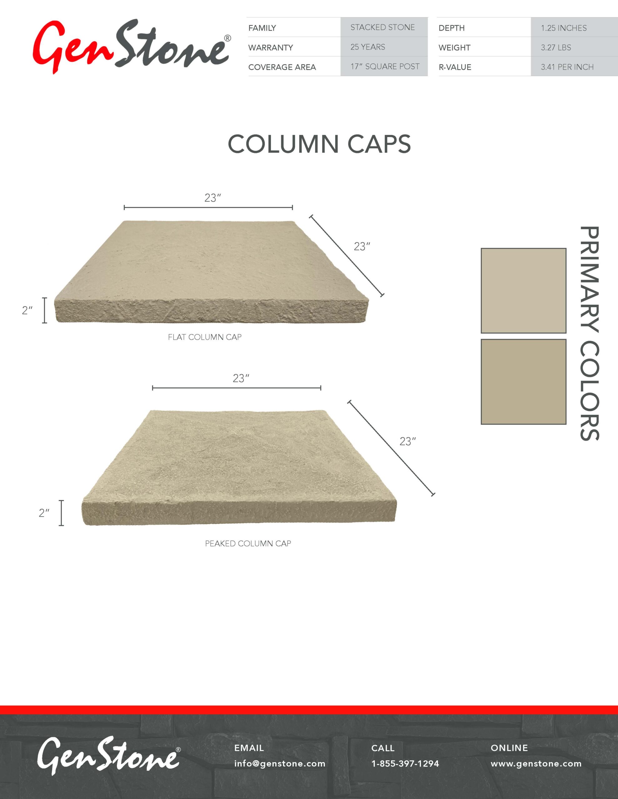 2022 Vanilla Bean Stacked Stone System - Column Caps