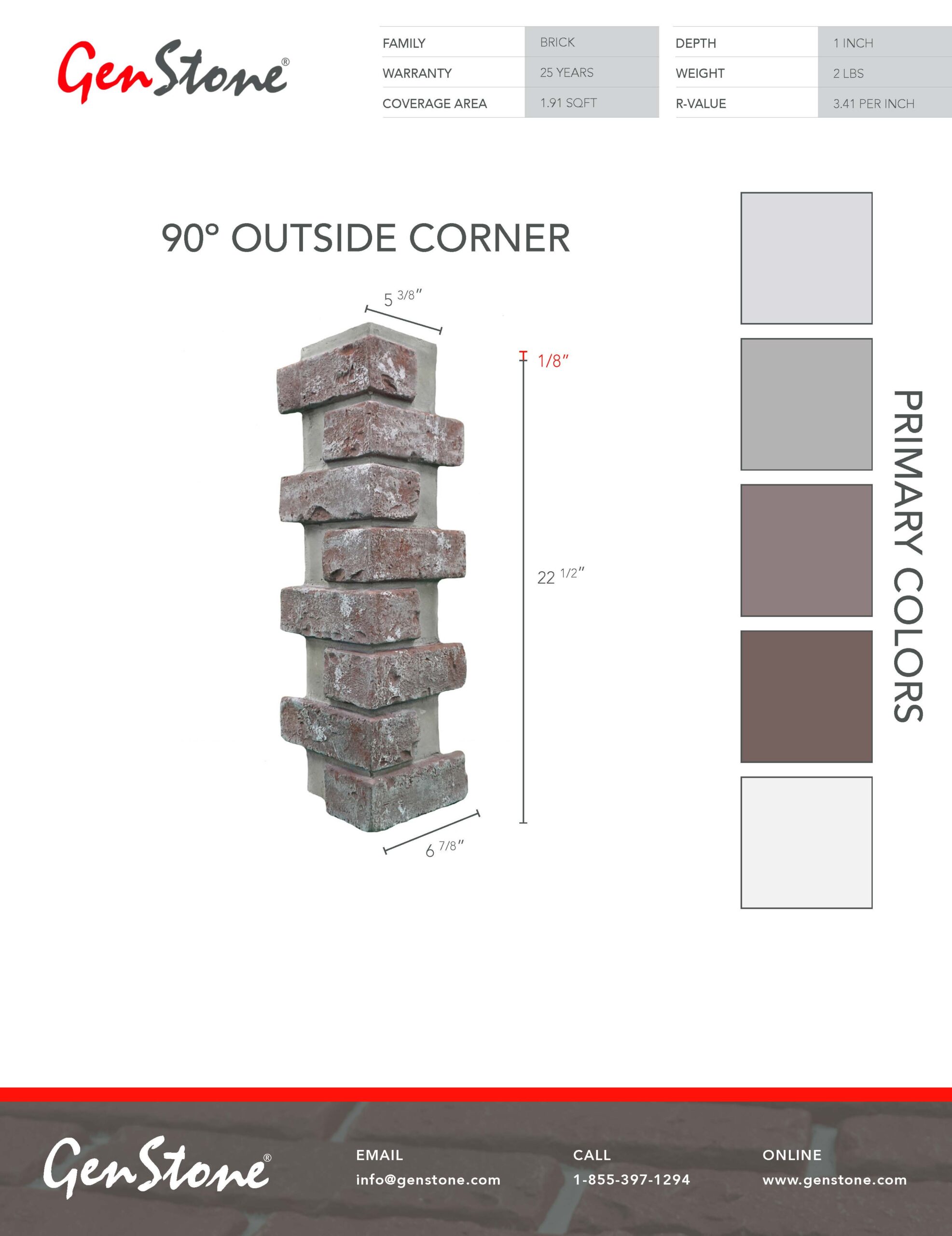 2022 Chicago Brick System - Outside Corner Panel