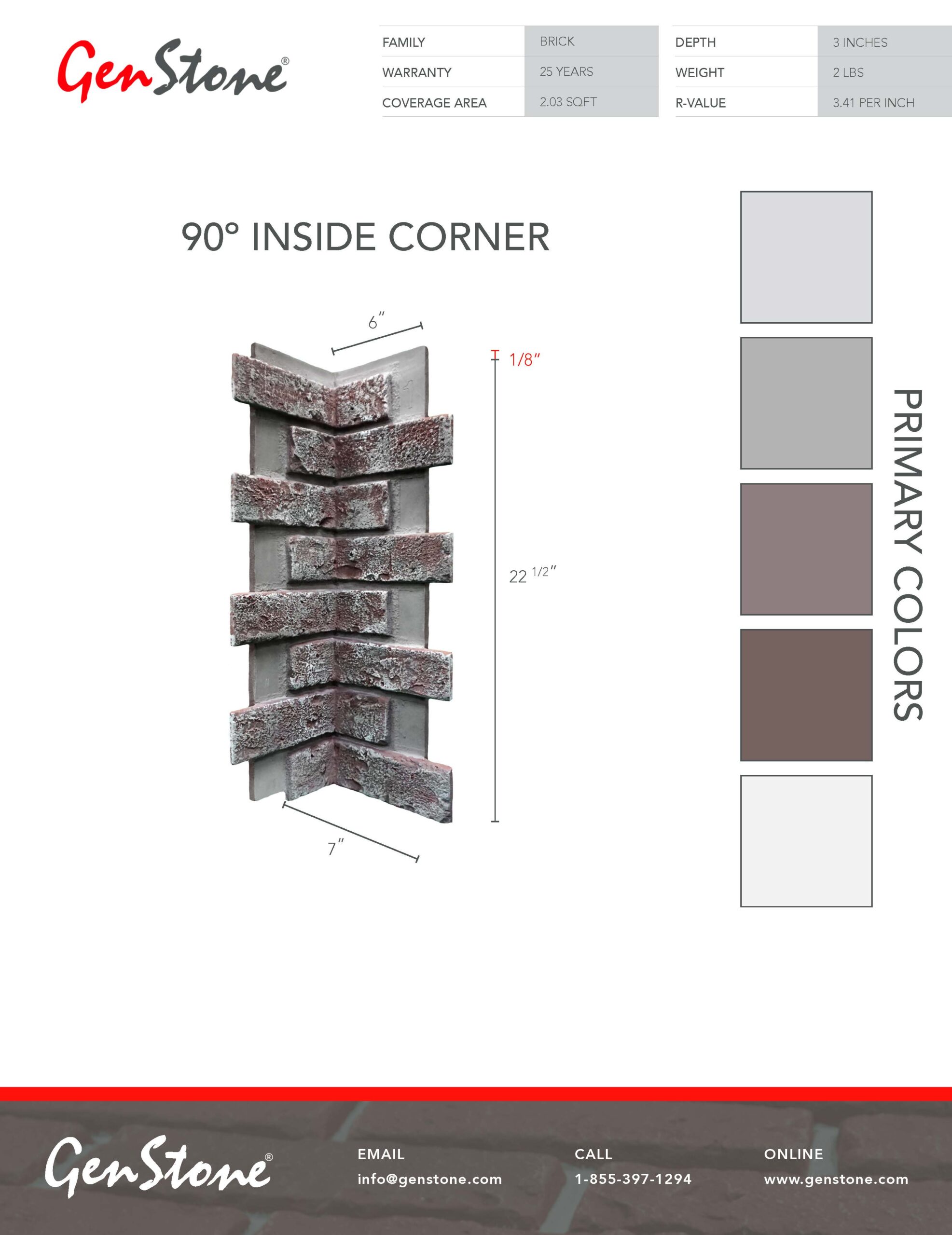 2022 Chicago Brick System - Inside Corner Panel