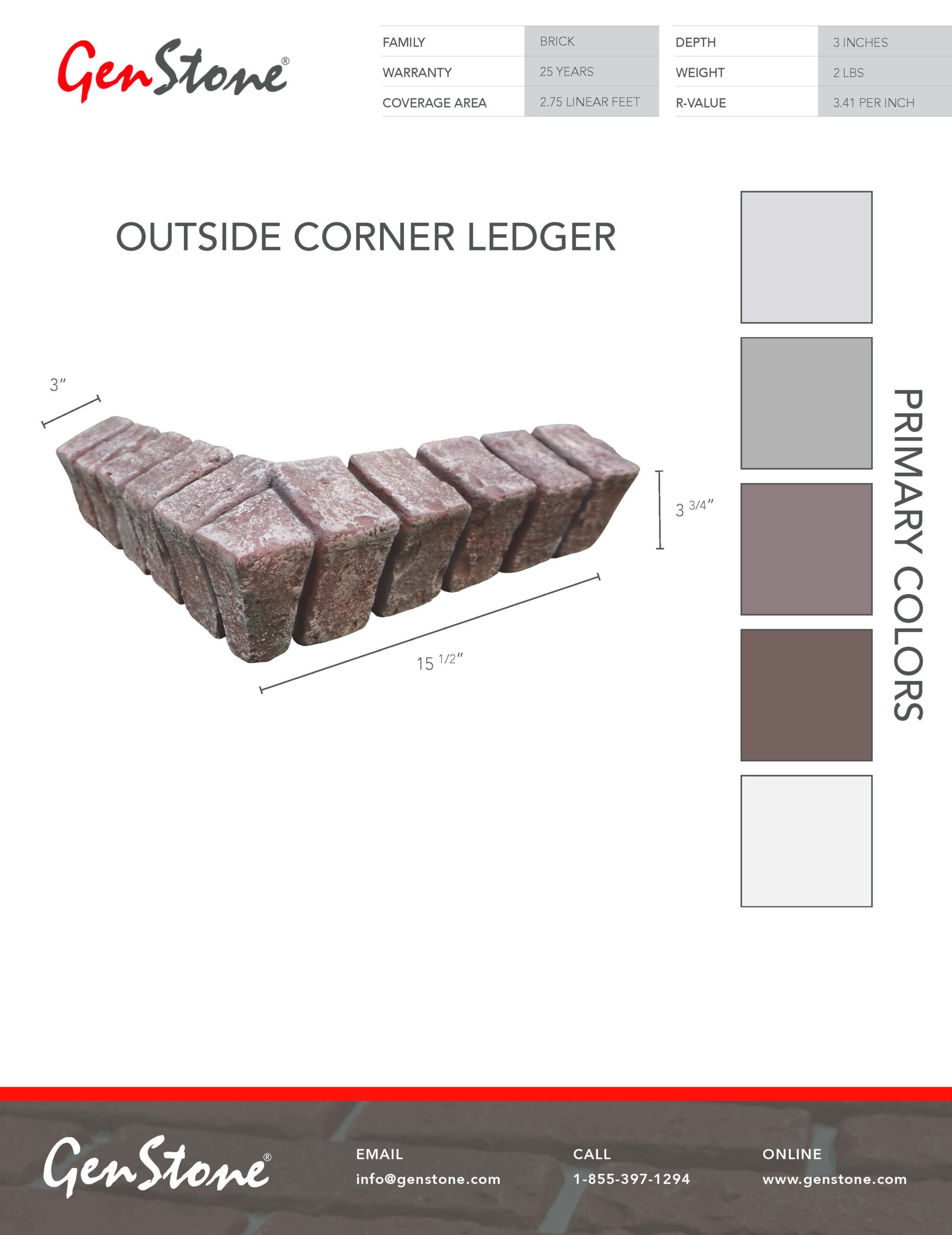 2022 Chicago Brick System - Outside Corner Ledger