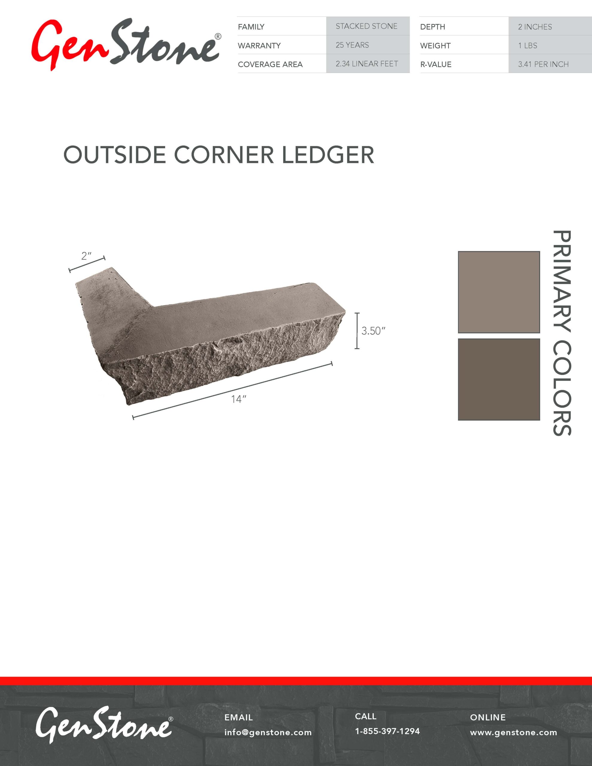 2022 Desert Sunrise Stacked Stone System - Outside Corner Ledger