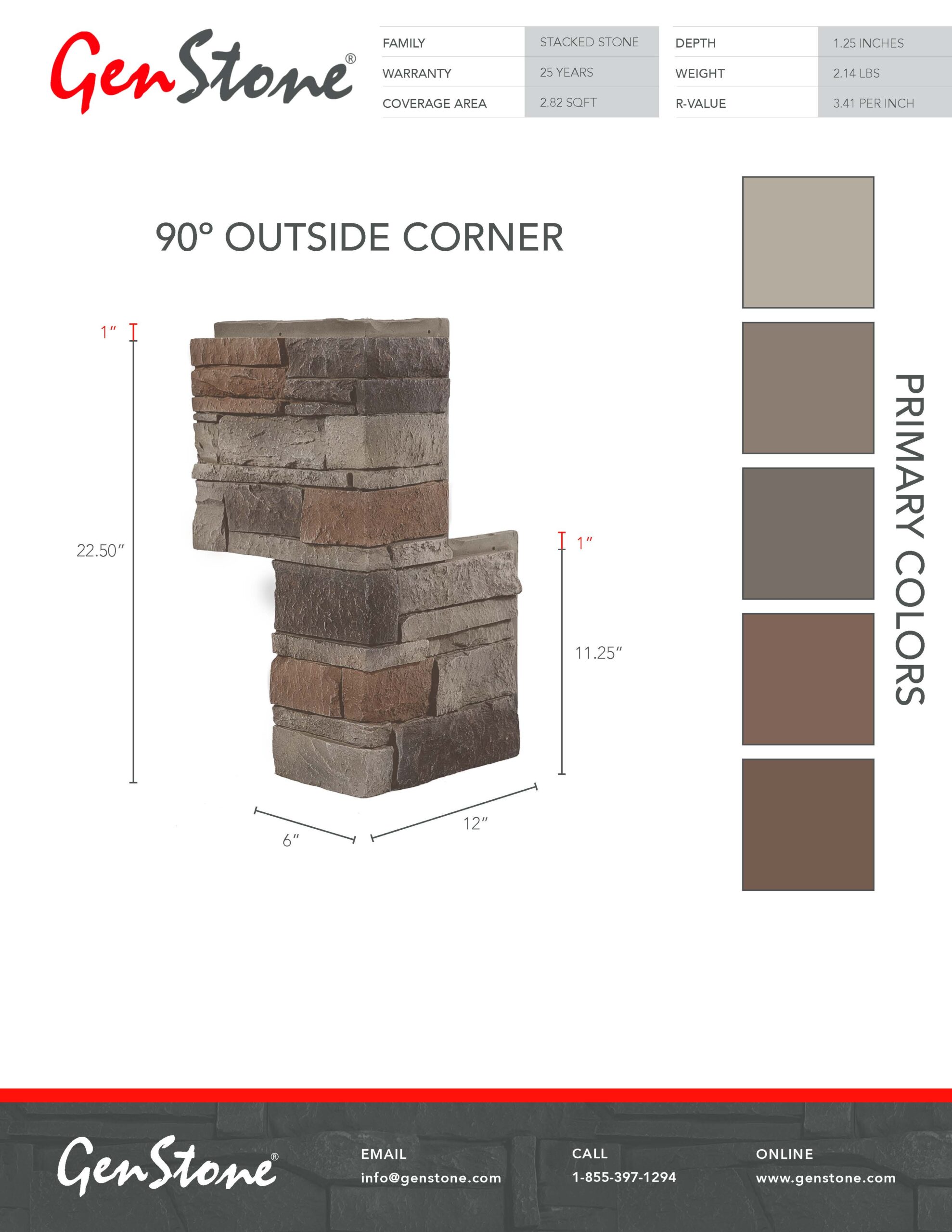 2022 Kenai Stacked Stone System - Outside Corner