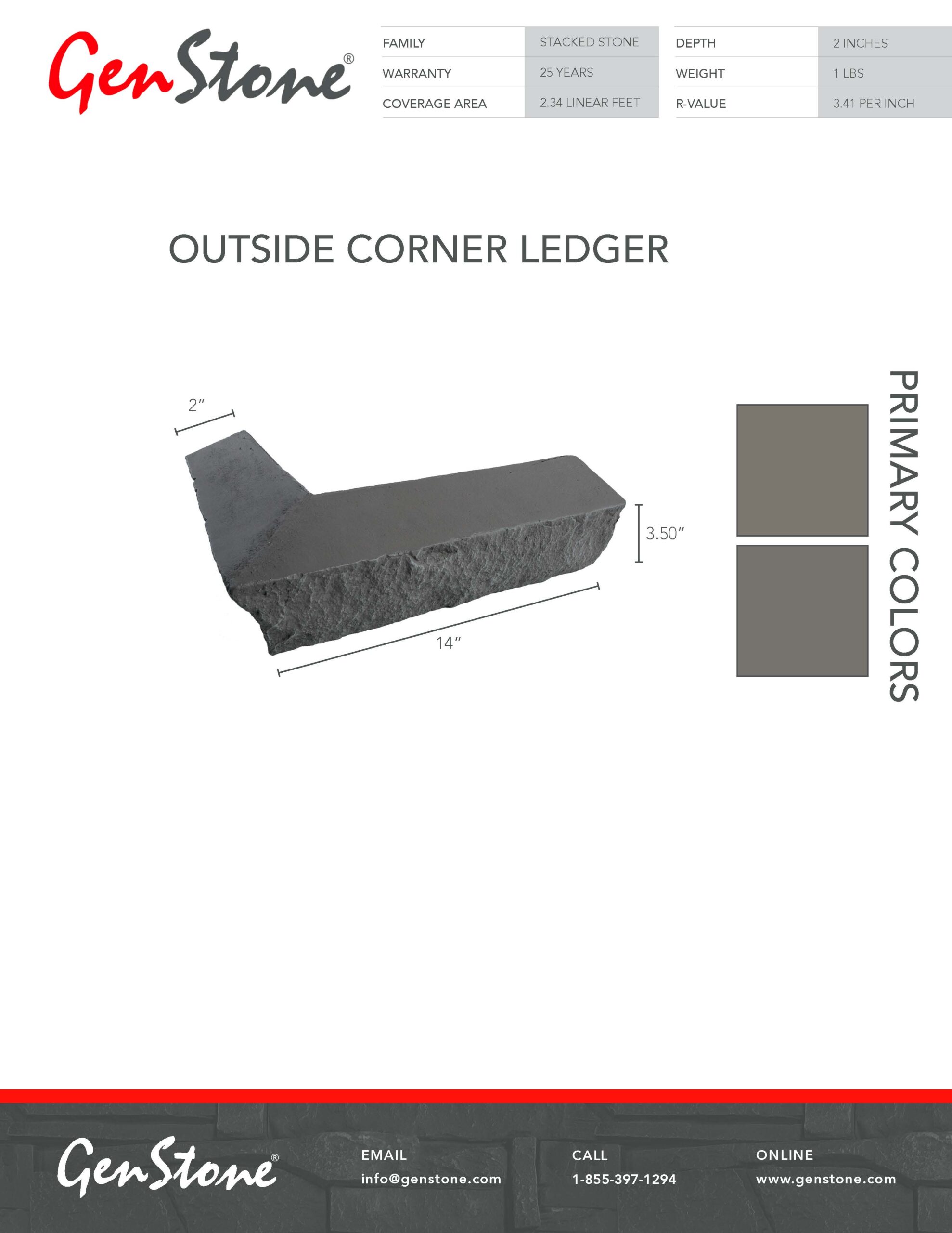 2022 Keystone Stacked Stone System - Outside Corner Ledger