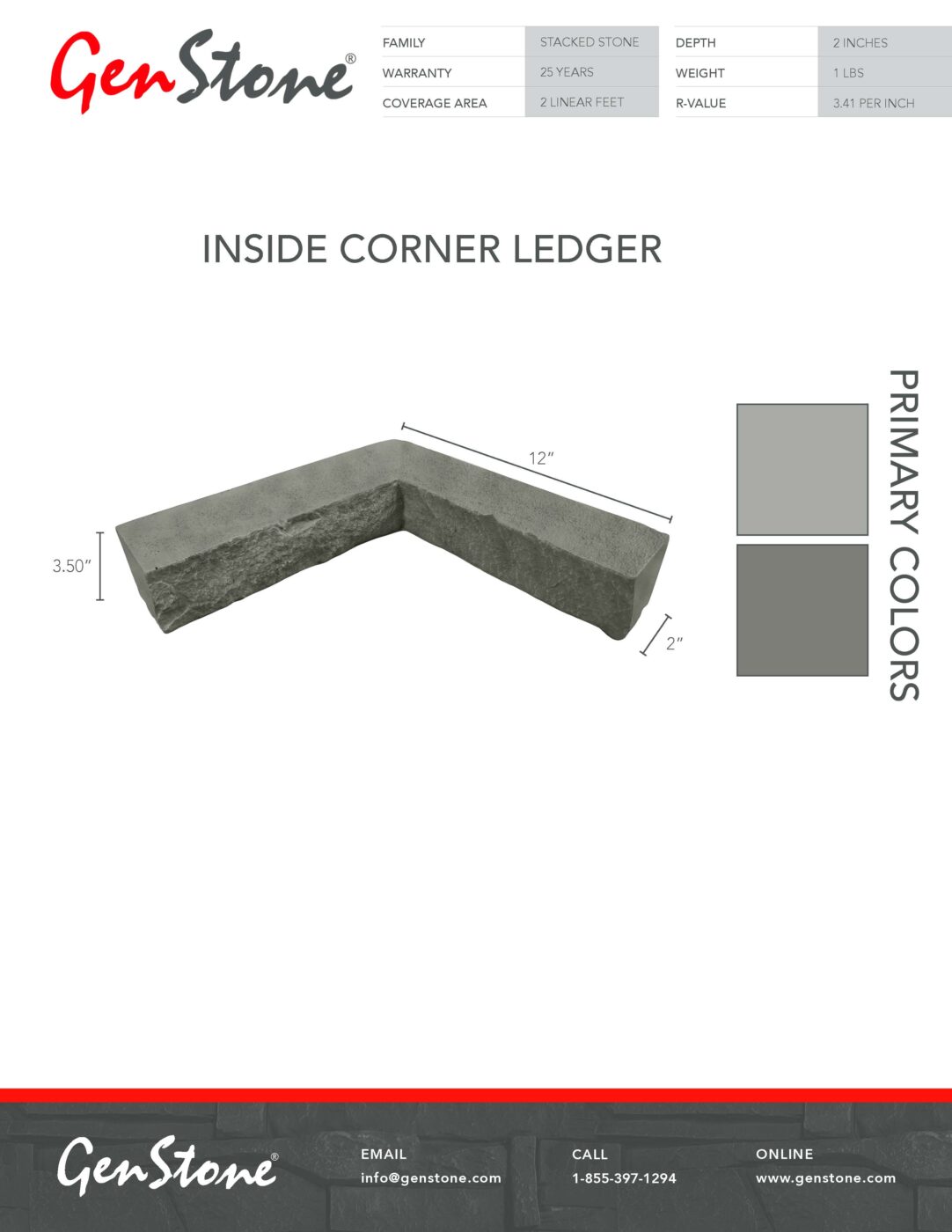 Northern Slate Inside Corner Ledger