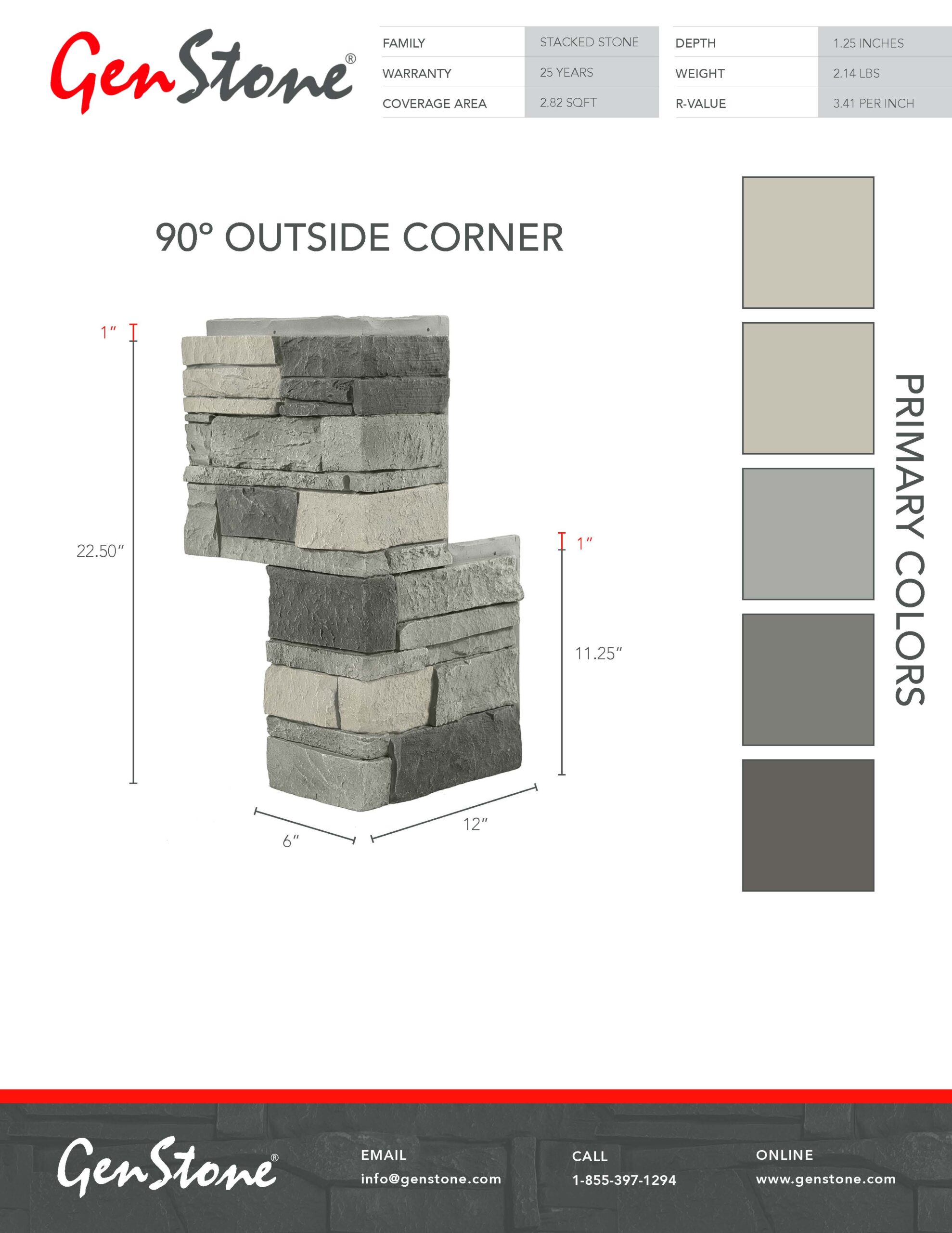 2022 Northern Slate Stacked Stone System - Outside Corner
