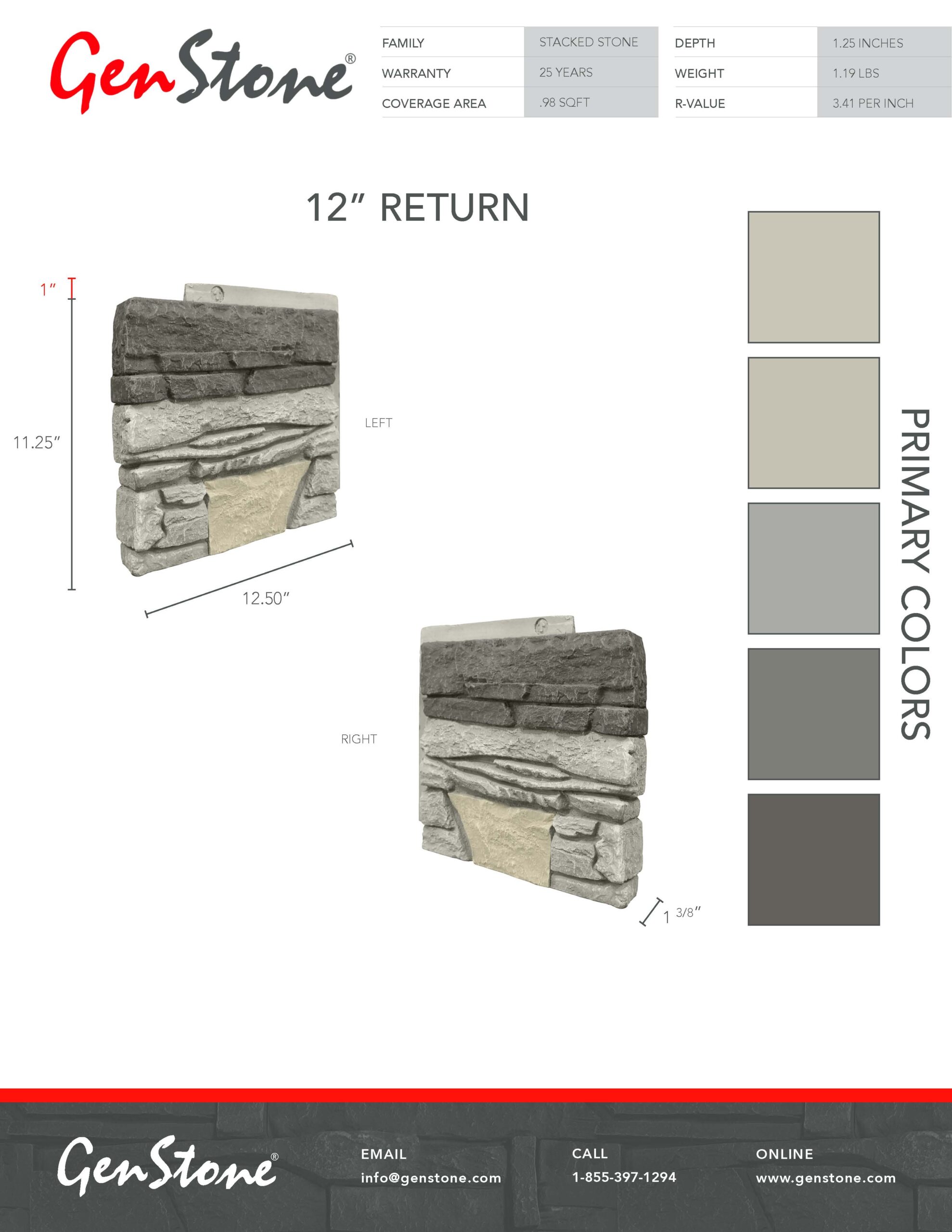 2022 Northern Slate Stacked Stone System - Returns