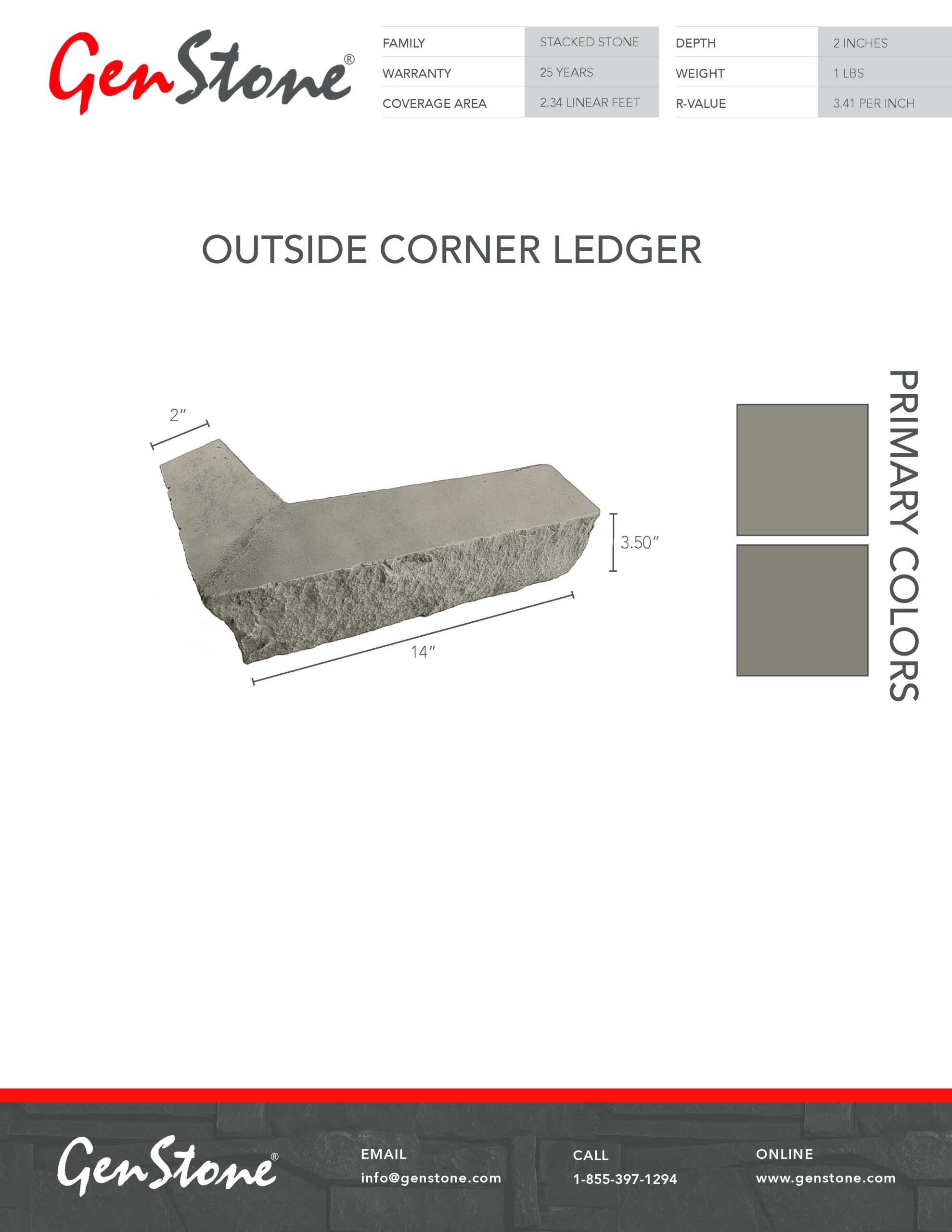 2022 Stratford Stacked Stone System - Outside Corner Ledger
