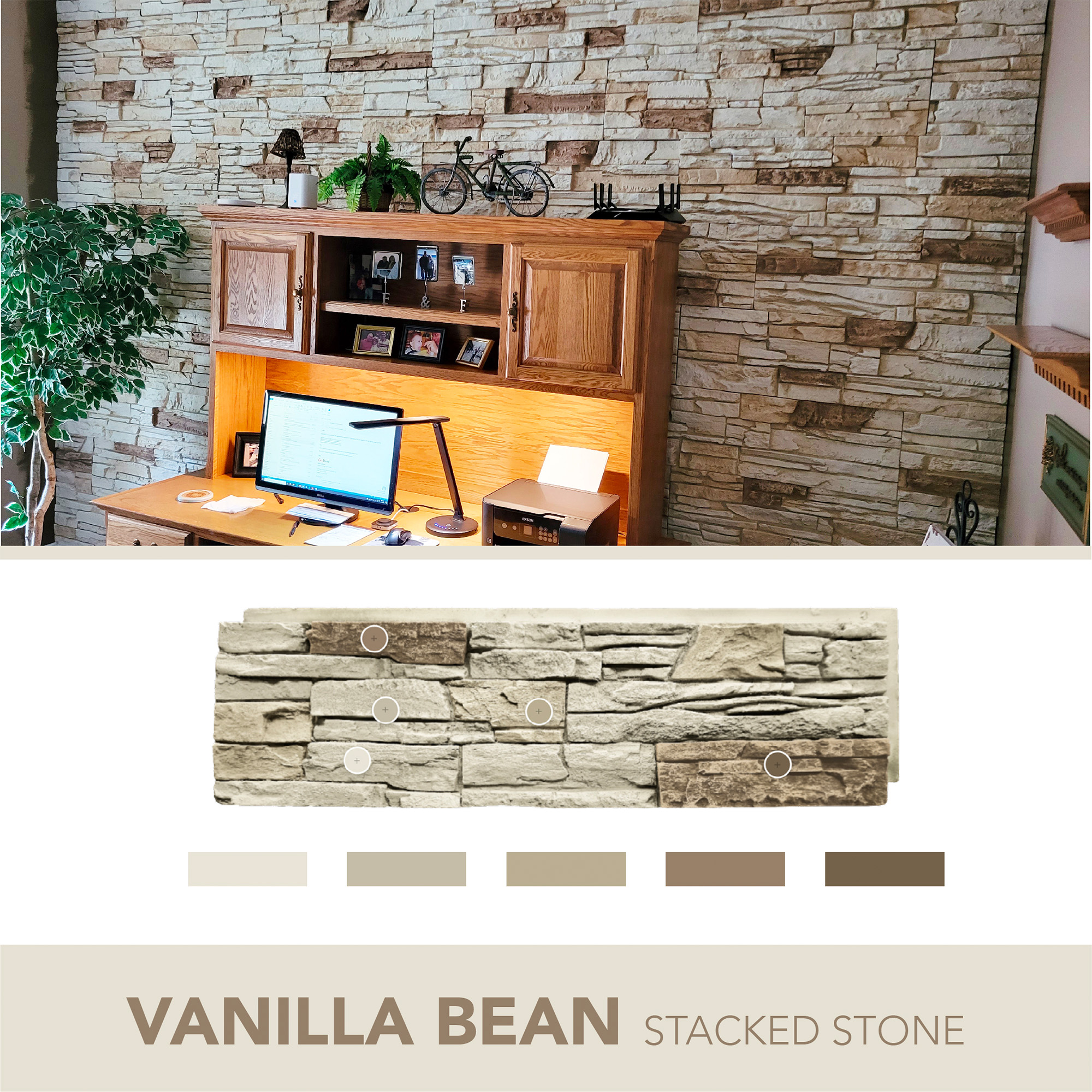 Discover GenStone Vanilla Bean Stacked Stone