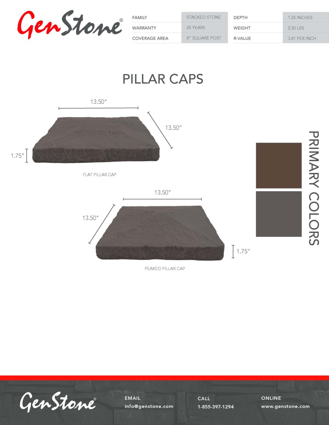 Coffee Flat Pillar Cap