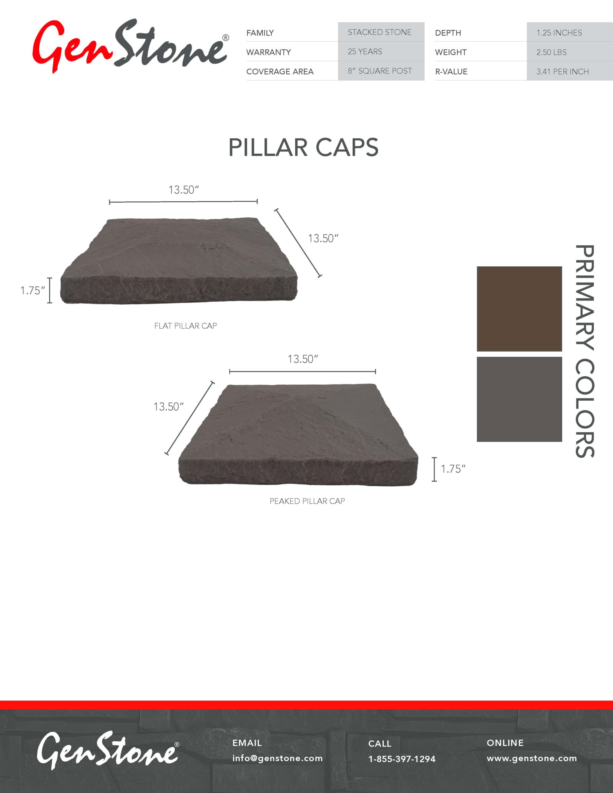 2022 Coffee Stacked Stone System - Pillar Caps