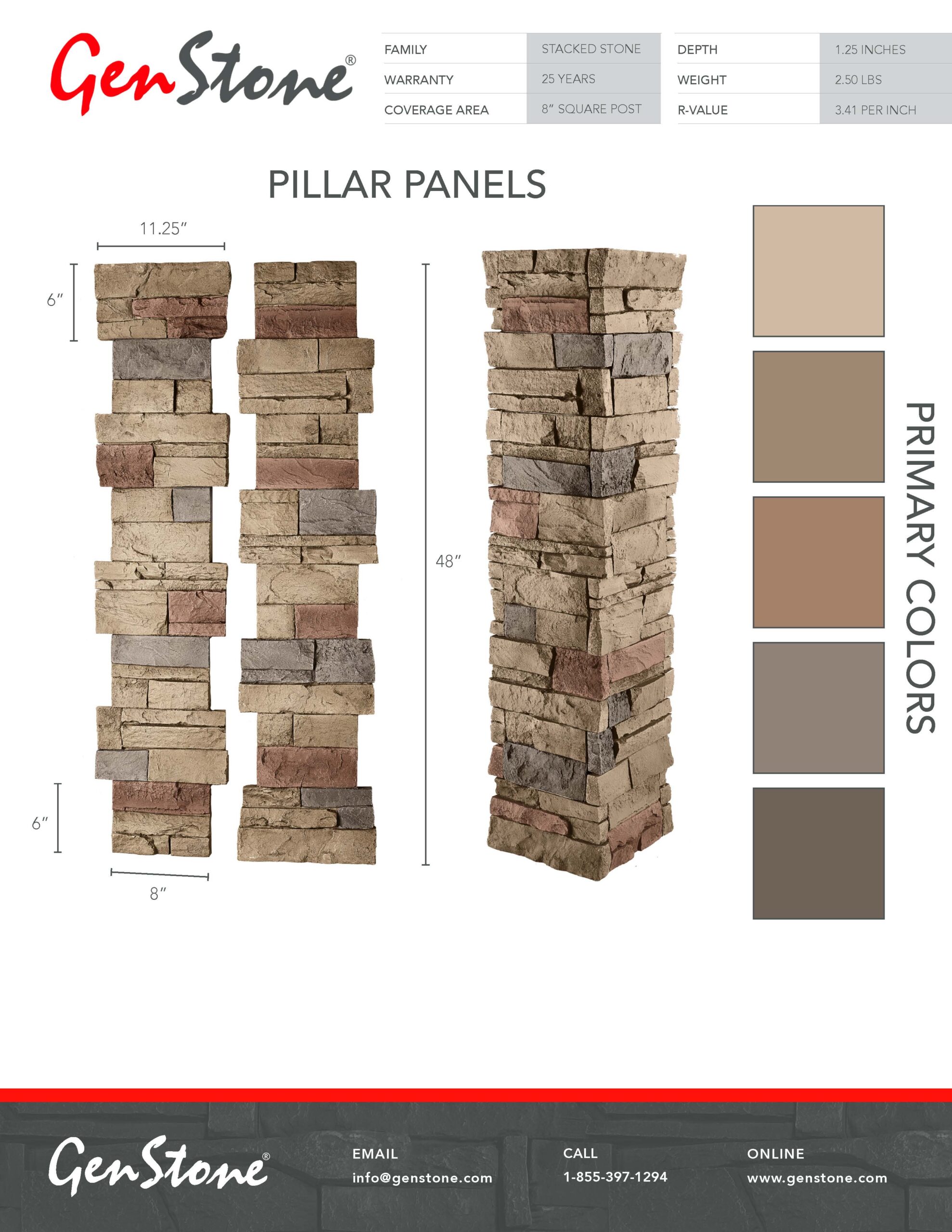 2022 Desert Sunrise Stacked Stone System - Pillar Panels