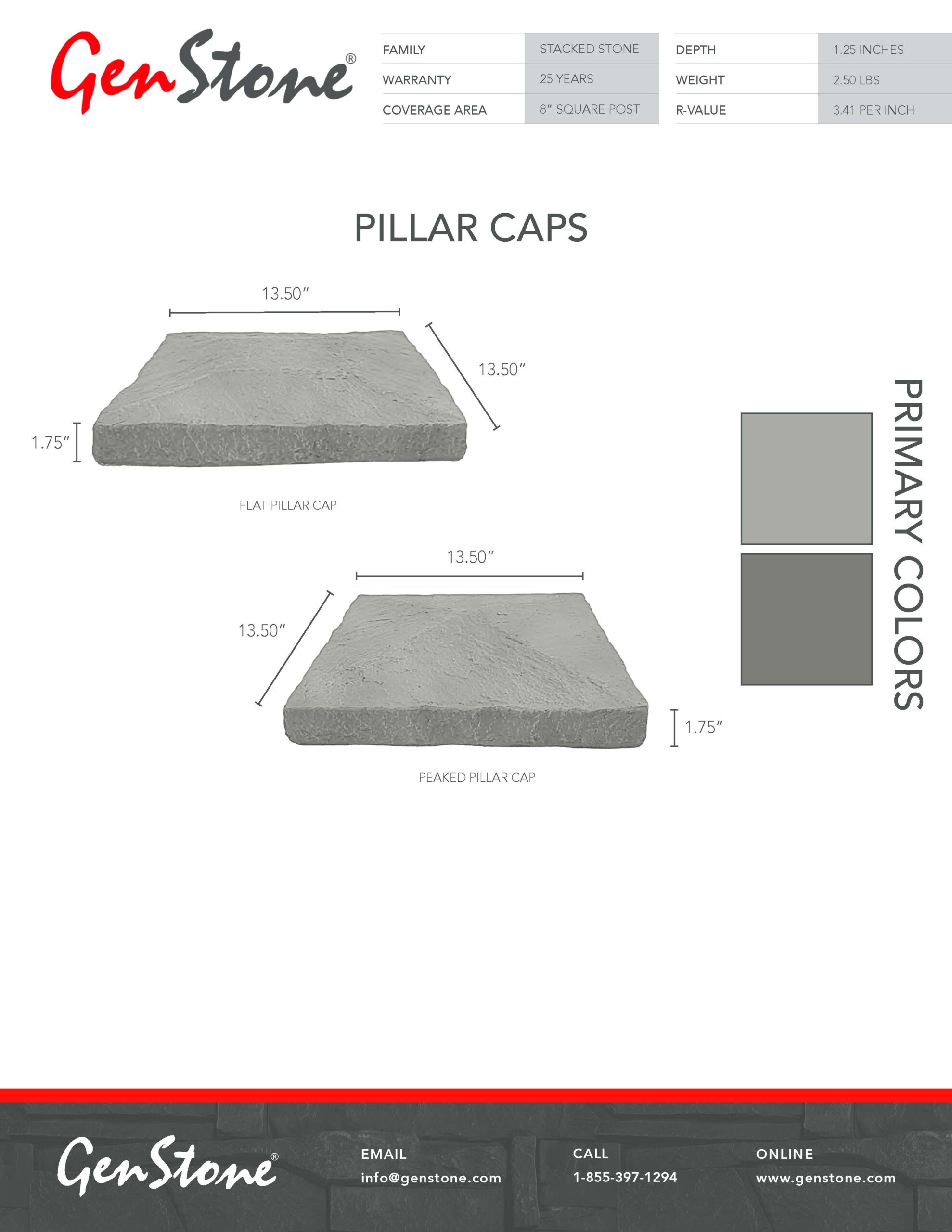 2022 Northern Slate Stacked Stone System - Pillar Caps