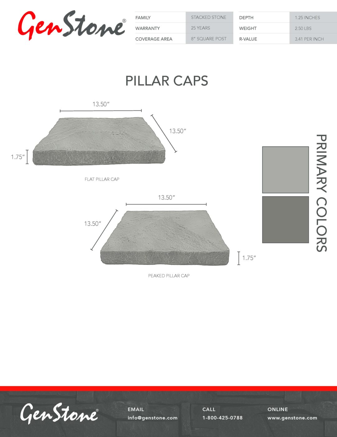 Northern Slate Flat Pillar Cap