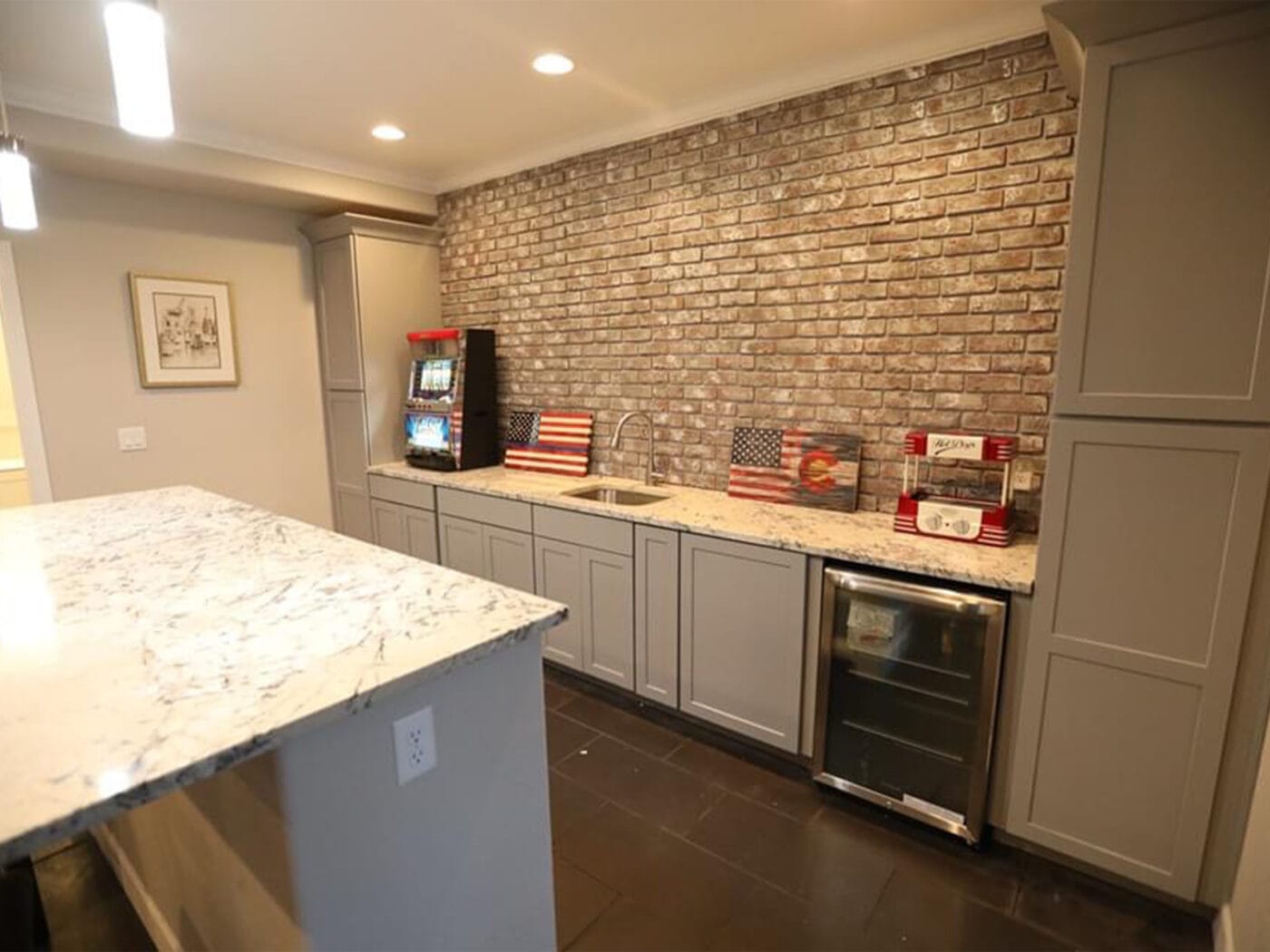 After GenStone Faux Brick Bar Wall