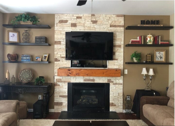 DIY Fireplace Remodel After