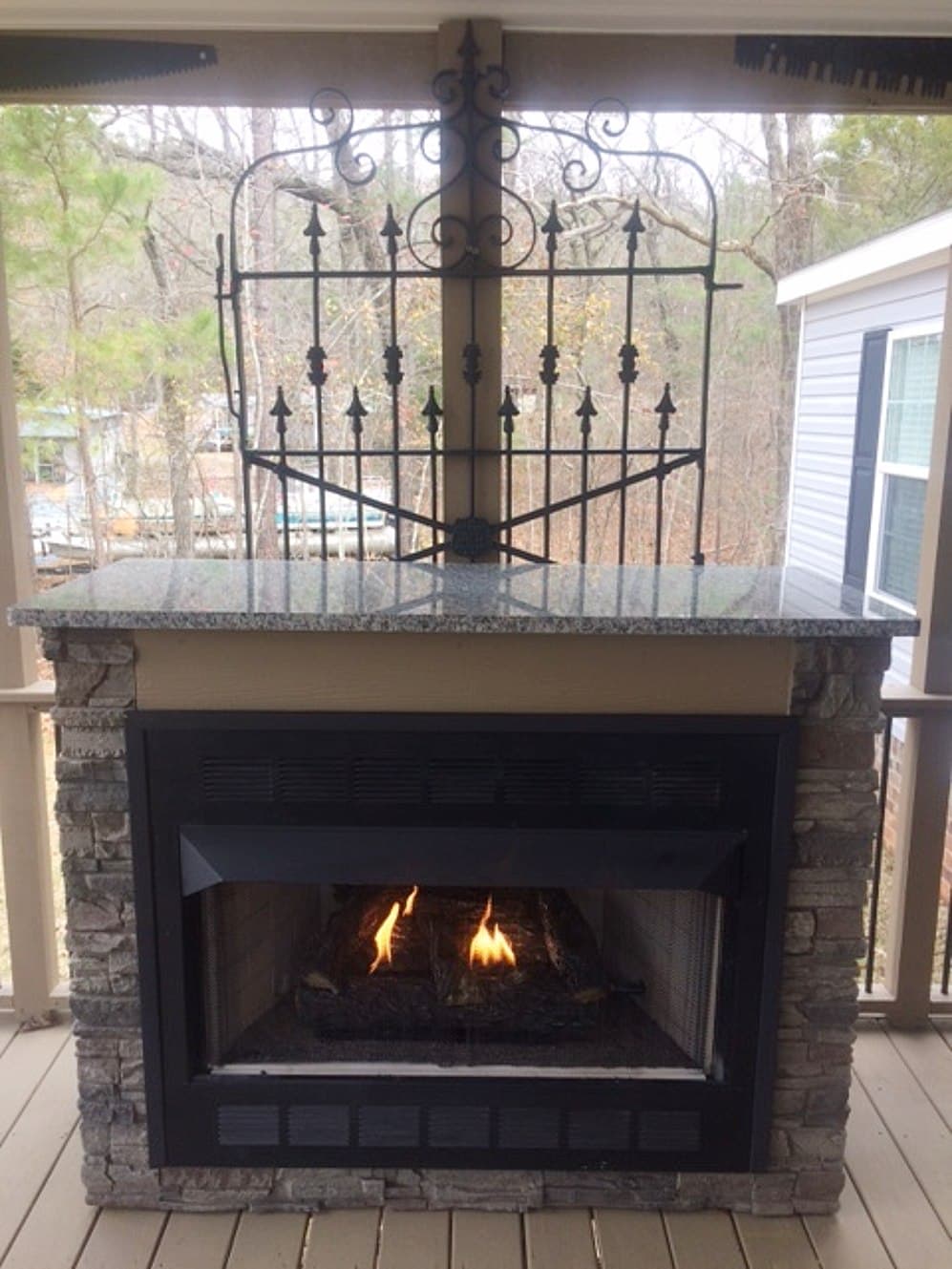interior design outdoor fireplace