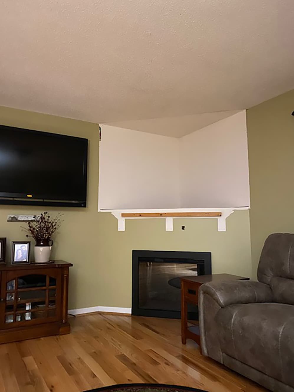 easy fireplace surround, diy fireplace accent wall