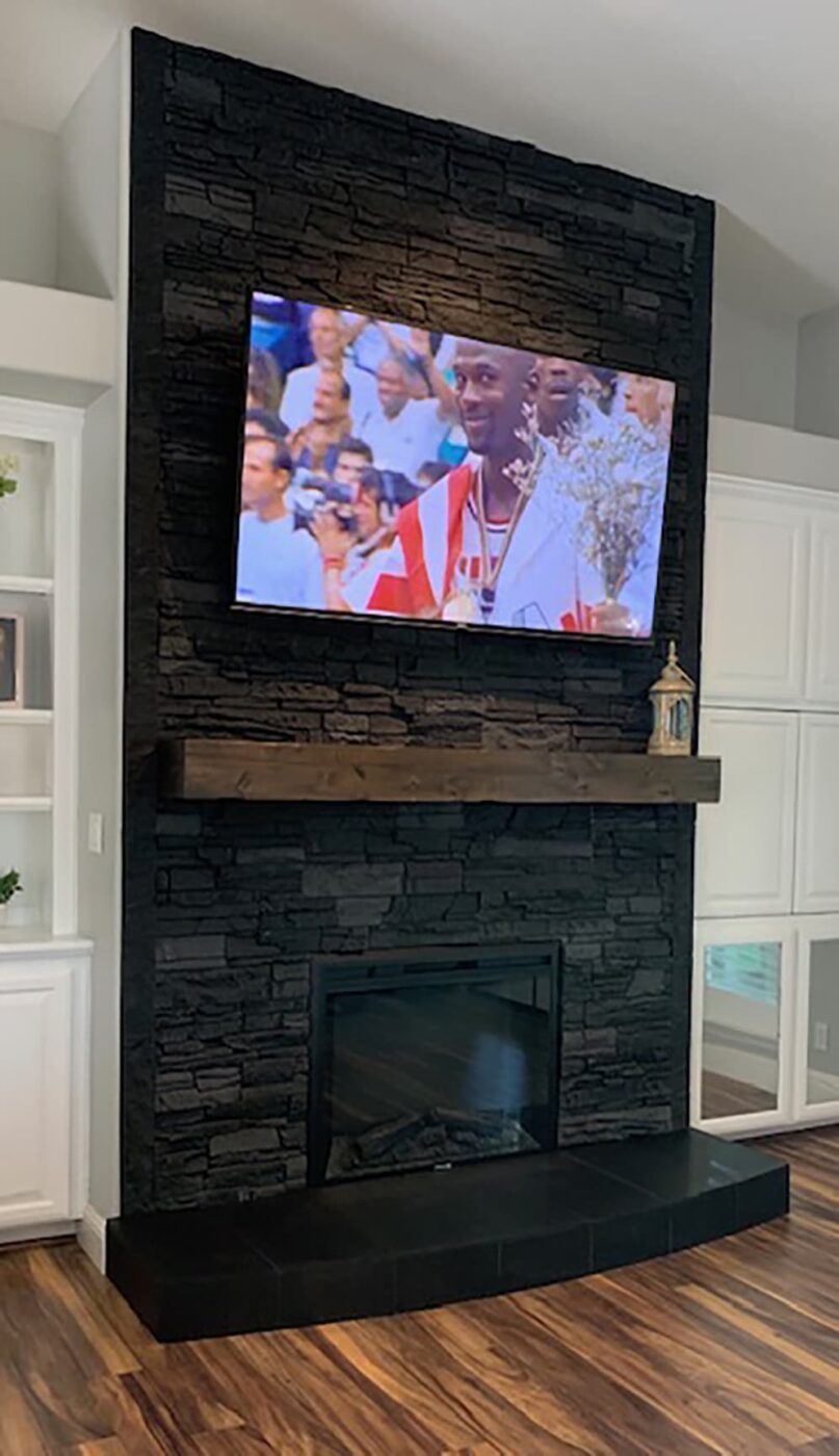 DIY TV wall, fireplace surround