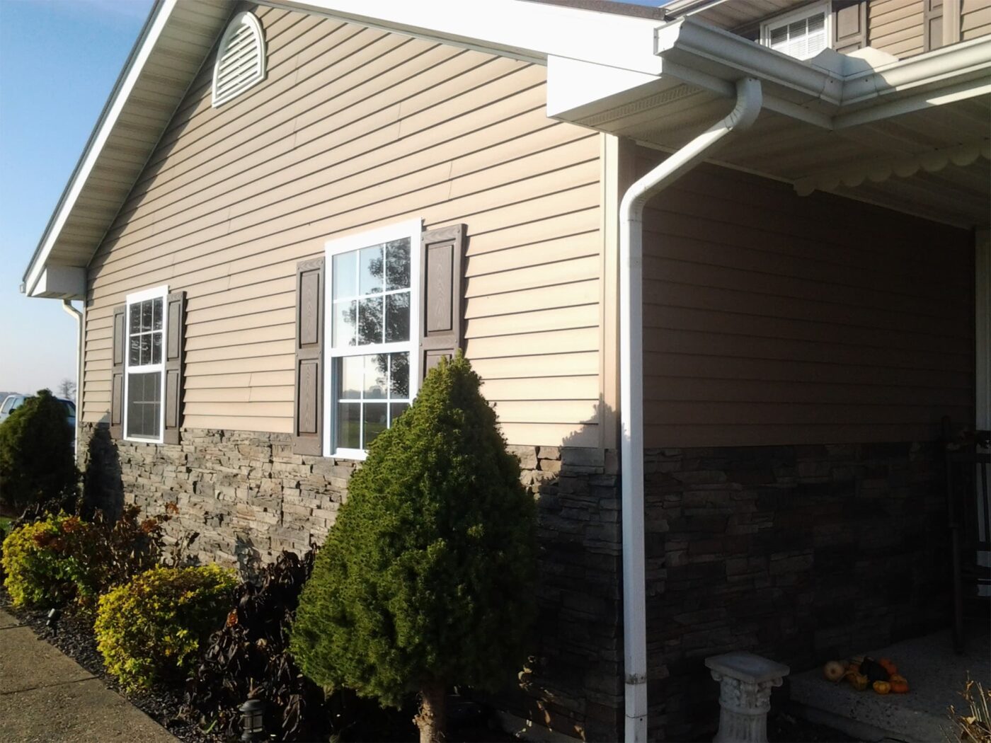 Stacked Stone Wall and Quality Landscaping