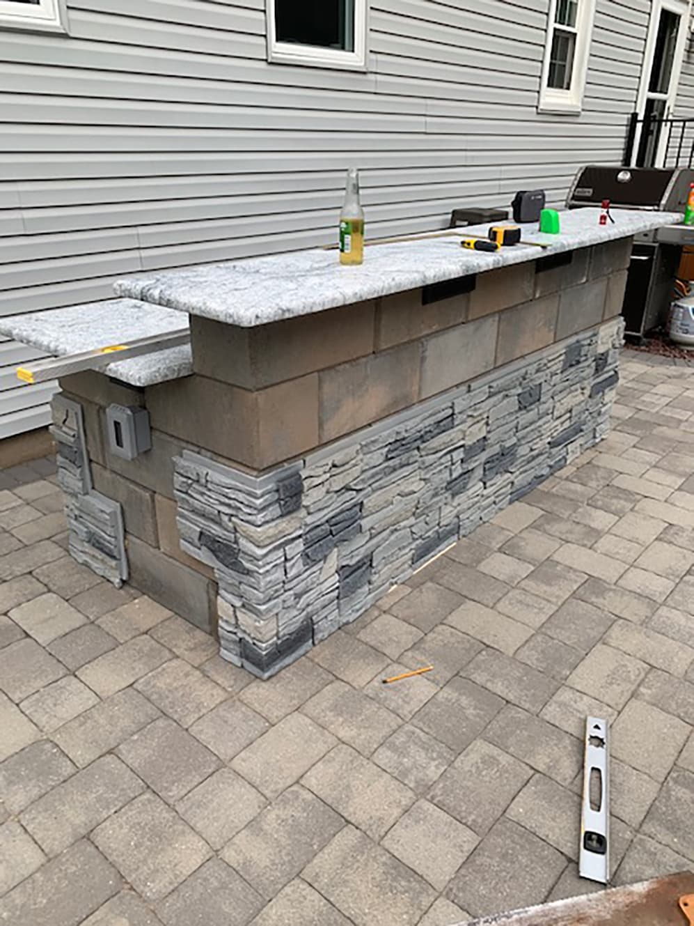 Patio bar, DIY stone bar, Outdoor bar