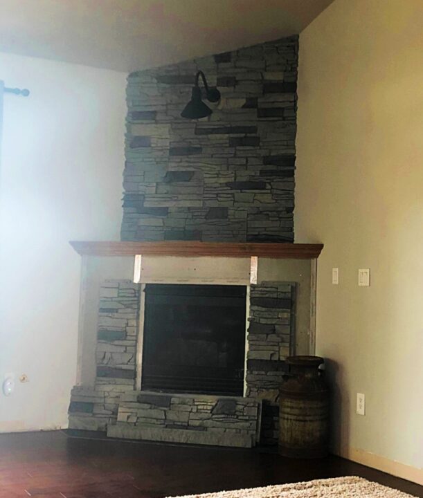 stacked stone fireplace remodel