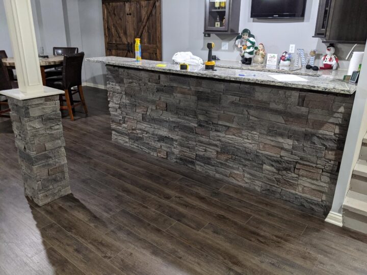 Kenai stone basement bar