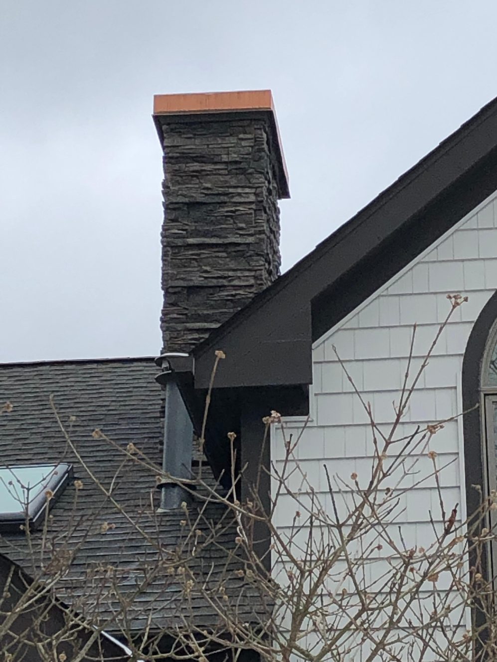 stone chimney remodel
