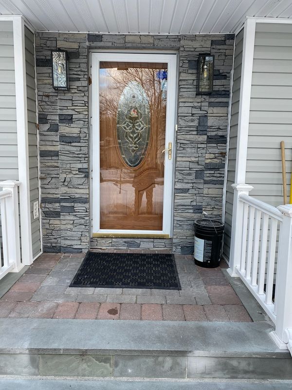Northern Slate Stacked Stone Front Door Project