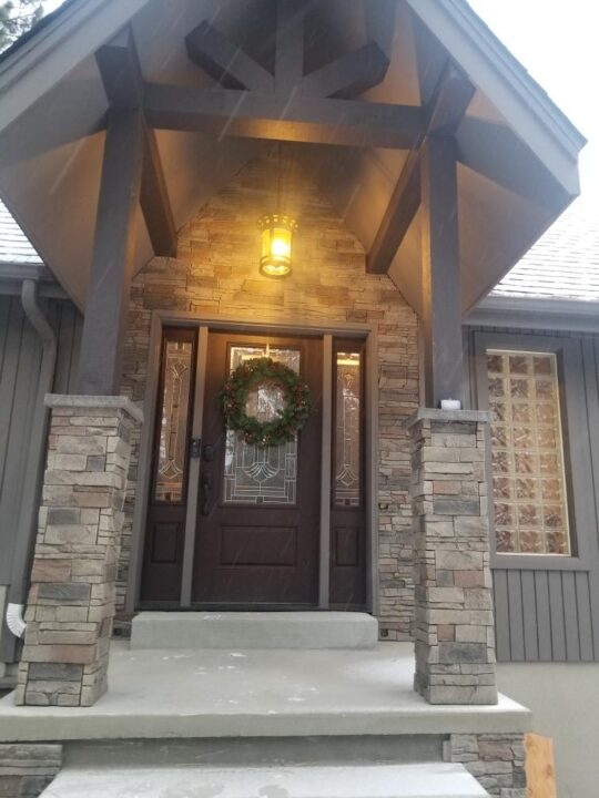 Kenai Stacked Stone Front Entry Design