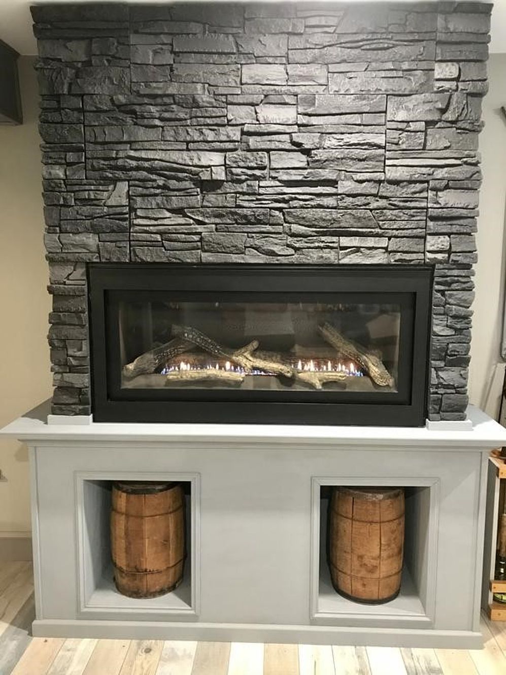 Iron Ore Faux Fireplace