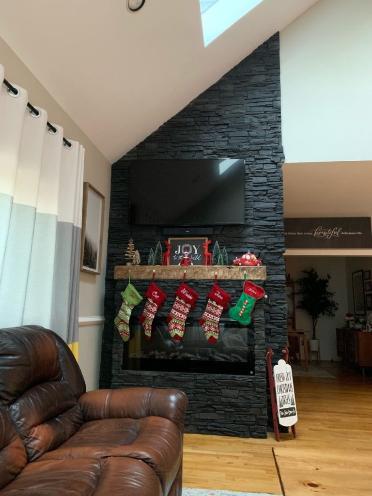 faux fireplace design after