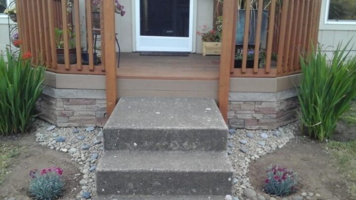 Desert Sunrise faux stone front steps