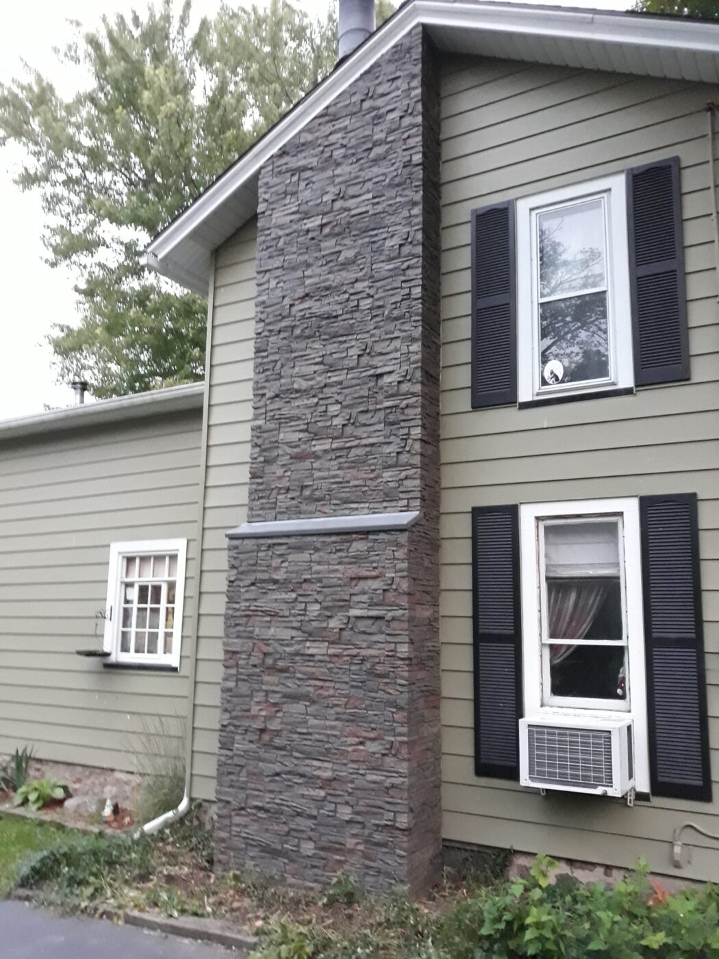 Stratford stone veneer chimney remodel