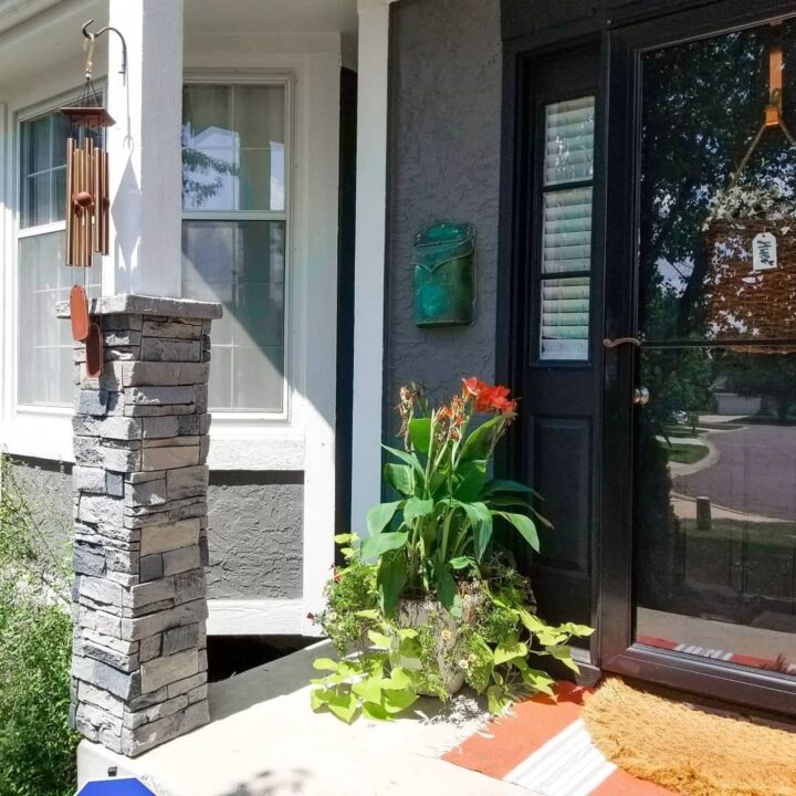 Northern Slate faux stone porch post