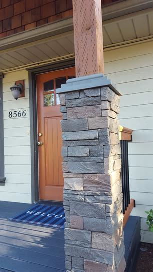 faux stone front porch pillars