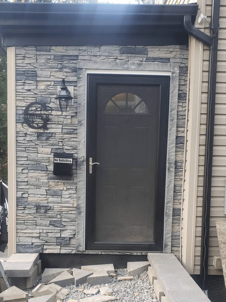 Northern Slate stacked stone DIY front door