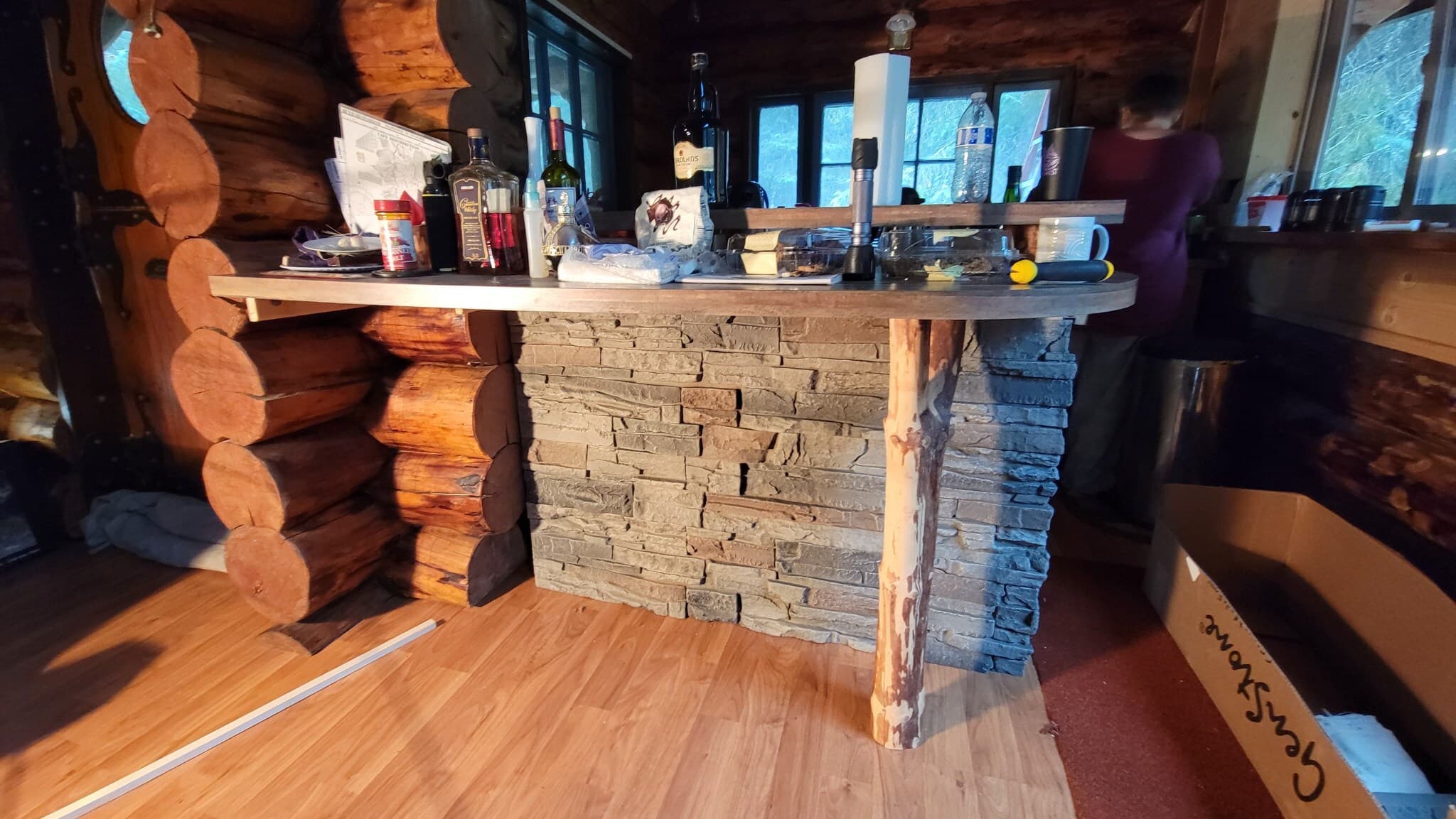 Kenai DIY faux stone breakfast bar