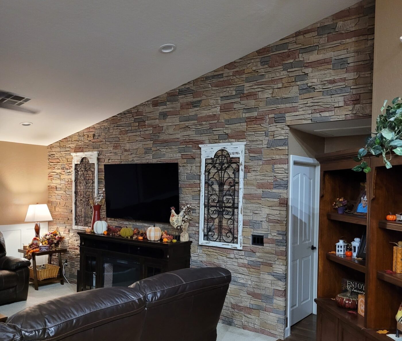 Faux Stone Living Room Accent Wall